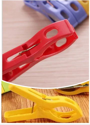 Vista 3 de Pequeñas pinzas de plástico para ropa para ropa, tendederos de secado amplios, perneras para manta, sábanas, clips para toallas, abrazaderas
