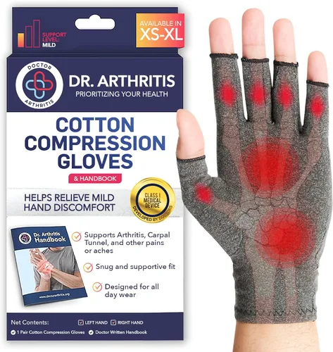 Vista 22 de Doctor Developed Compression Gloves for Women and Men, Open-Finger Arthritis Gloves, Typing Gloves, Arthritis & Carpal Tunnel