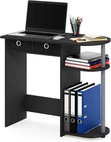 Vista 17 de Furinno Simplistic - Escritorio rústico para computadora de 31 pulgadas, escritorio de oficina pequeño, escritorio rectangular de oficina en casa