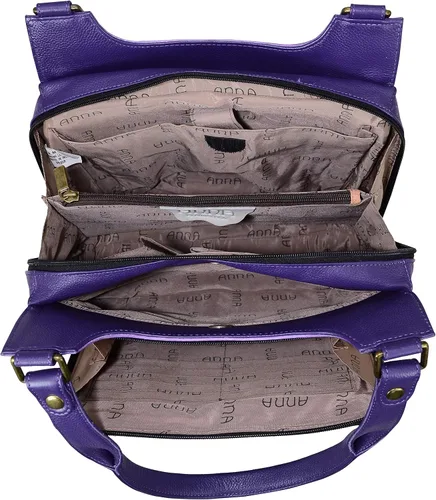 Vista 3 de Anna by Anuschka Organizador Satchel Bolso - Cuero Genuino