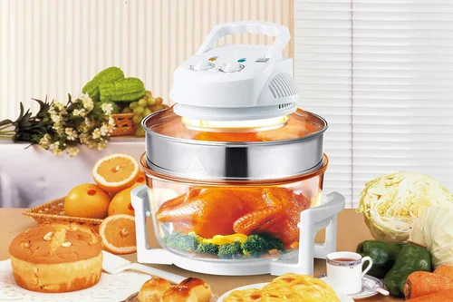 Vista 3 de SPT SO-2004A: Horno Super Turbo con Anillo Extensor, blanco, 12 litros