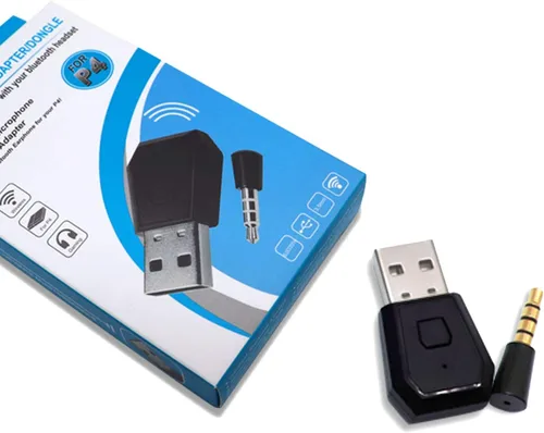 Vista 4 de RALAN Adaptador Dongle Bluetooth para PS4, Mini Micrófono Inalámbrico USB 4.0 Receptor Adaptador de Audio Compatible con PS4 PlayStation Soporte