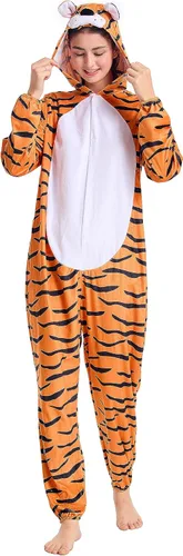 Vista 4 de Unisex Animals Costume AdultPlush Hooded Animals Onesie Homewear AdultsHalloween Christmas Jumpsuit Women & Men