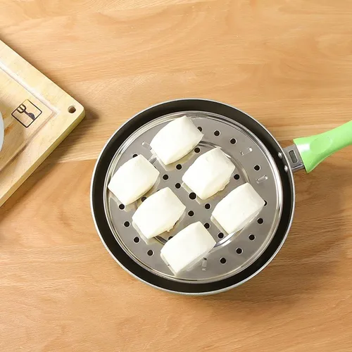 Vista 8 de Rejilla para vapor, estante para olla a presión y enlatado, acero inoxidable 304, bandeja redonda para cocinar al vapor con patas desmontables