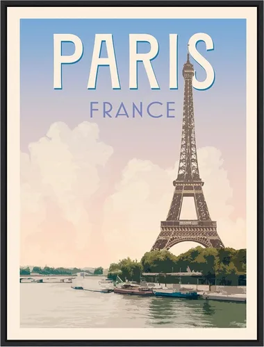 Vista 17 de Amanti Art Framed Canvas Wall Art 24x18 Retro Style Travel Poster III by Victoria Barnes, Framed Wall Art Canvas, Cityscapes Artwork, Traditional