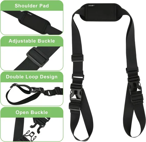 Vista 2 de Cosmos Correa ajustable para silla de playa, correa de hombro para patineta, correa de transporte para silla de playa, silla plegable, bicicleta