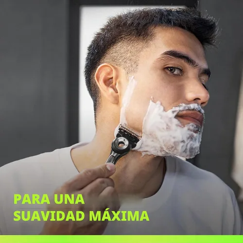 Vista 6 de Gillette Labs - Gel de afeitar espumoso rápido para hombres, sin alcohol, tinte y parabenos con vitamina B3 y algas marinas, refresca y calma