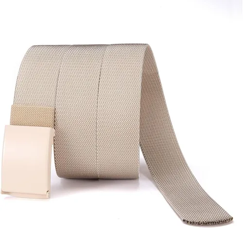 Vista 3 de DOOPAI Cinturón de lona con tela elástica, ajuste elástico, hebilla militar superior - ajustable, cortado a medida