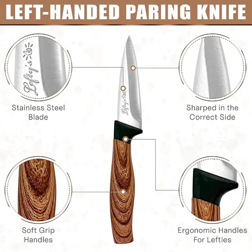 Vista 3 de Lefty's Cuchillo de pelar para zurdos – Hoja duradera de acero inoxidable – Extra afilado – Ideal para cortar, uso general, artículos de cocina