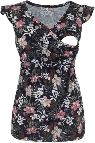 Vista 6 de Krogubis - Camiseta de manga corta con cuello en V y cuello en V para embarazada, con cuello en V