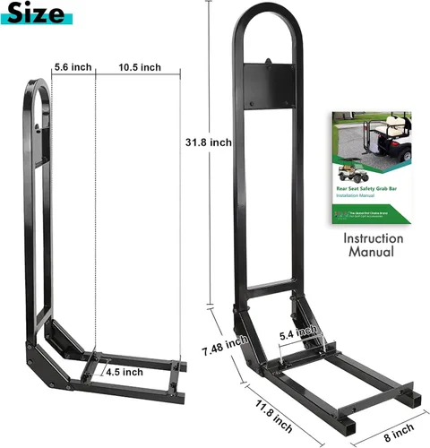 Vista 2 de 10L0L Barra de seguridad trasera universal para carrito de golf con reflector triangular Compatible con Yamaha Club Car EZGO (2+2) /(4+2) Carrito