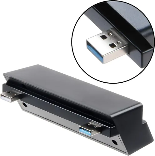 Vista 5 de Hub USB de 5 puertos para PS4 Slim solamente, VSEER USB 3.02.0 Cargador de alta velocidad Controlador Divisor Expander para PS4 Slim