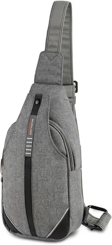 Vista 16 de WATERFLY - Mochila media bandolera con correa antirrobo para viajes, bolsa de pecho, de hombro