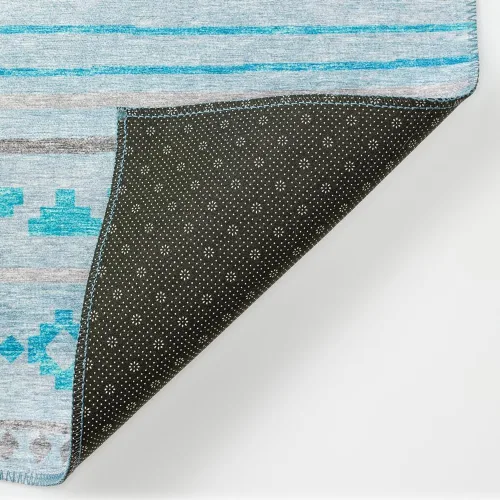 Vista 3 de Sedona SN10 - Alfombra bohemia azul rectangular, 1 pie 8 pulgadas x 2 pies 6 pulgadas