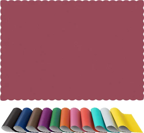 Vista 14 de Manteles de papel desechables con bordes ondulados (100, Negro) Disposable paper placemats, scalloped-edge design, black, 100 count, quick table