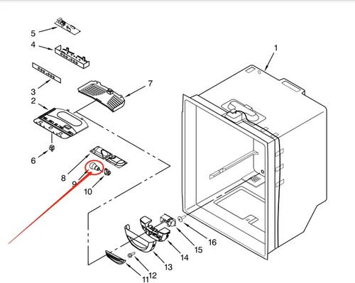 Vista 3 de W11043014, W10865849, W10837631, W10745744, W10565137, W10805744 se adapta a la bombilla LED de refrigerador Whirlpool