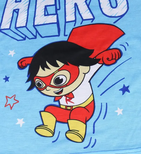 Vista 3 de Komar Kids Ryan's World Super Hero - Conjunto de pijama de manga larga para niños