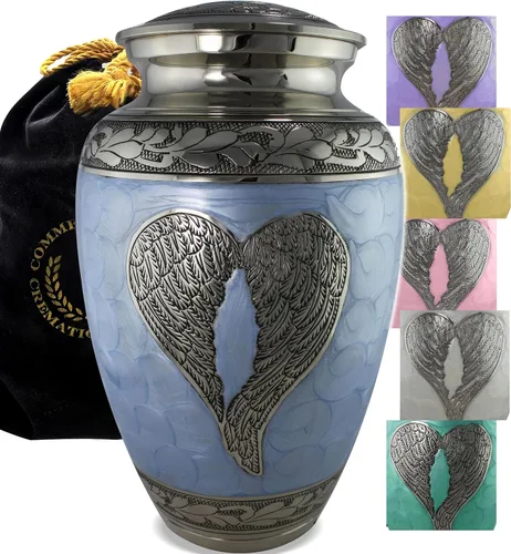 Vista 18 de Urna de Cremación Ángel Azul para Cenizas de Adulto Masculino - Urnas de Cremación Personalizadas para Cenizas de Hombre Adulto Urnas Decorativas