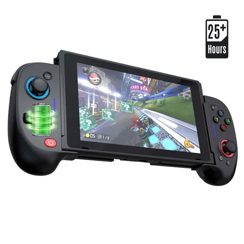 Vista 5 de ShanWan Switch Controllers, One-Piece Joypad Replacement SwitchSwitch OLED Suitable for Handheld Mode, Adjustable Turbo and Dual Vibration