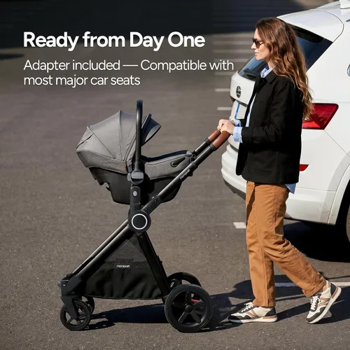 Vista 8 de Mompush Ultimate2 Cochecito de bebé, Cochecito convertible premium de tamaño completo para niños, Asiento reversible con ajuste de reclinación