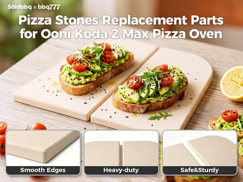 Vista 4 de Piezas de repuesto de piedra de pizza de cordierita para horno de pizza Ooni Koda 2 Max al aire libre, accesorios de piedra de pizza para hornear