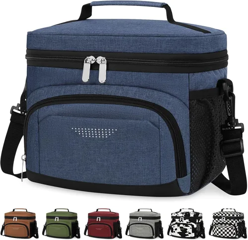 Vista 8 de Vankor Lonchera para Hombres y Mujeres, Bolsa de Almuerzo Aislada Reutilizable a Prueba de Fugas, Bolsa de Almuerzo Refrigerada con Correa Ajustable