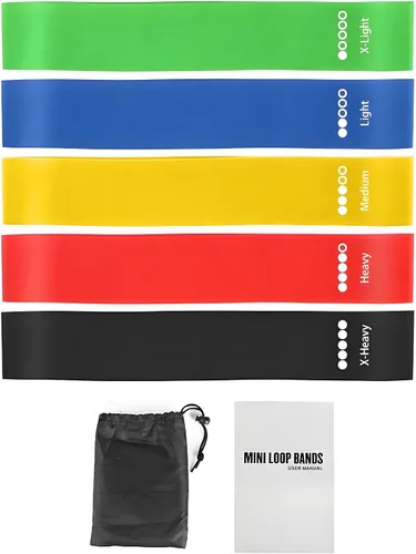 Vista 6 de Bandas de resistencia de colores para ejercitarse, lazo de resistencia elástico para fitness en casa, bandas flexibles para yoga, pilates