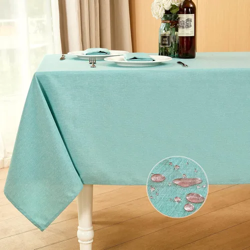 Vista 15 de Mebakuk Mantel Rectangular de Lino Estilo Granja, Impermeable, Anti-encogimiento, Suave y Resistente a las Arrugas, Cubierta de Mesa Decorativa