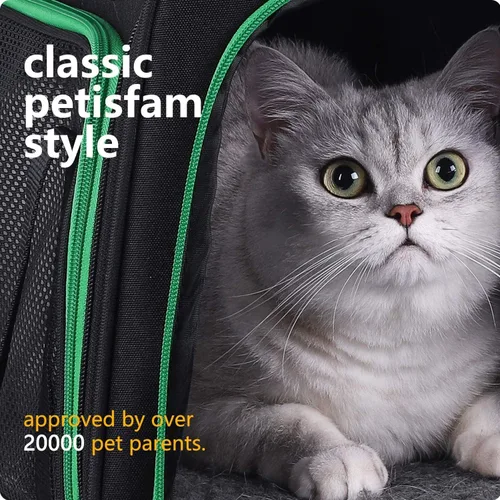 Vista 9 de Transportador suave para gatos medianos y perros pequeños con cama acogedora, 3 puertas, entrada superior, aprobado por aerolíneas, a prueba