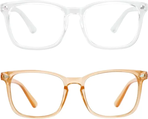 Vista 14 de LifeArt 2 pares de anteojos de bloqueo de luz azul con bisagra de resorte, anteojos para computadora, anteojos de juegos, gafas de TV para mujeres