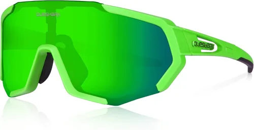 Vista 16 de Queshark - Gafas de ciclismo, lentes de sol deportivos para hombres y mujeres, 1 lente polarizada 2 HD, lentes de sol polarizados para ciclismo