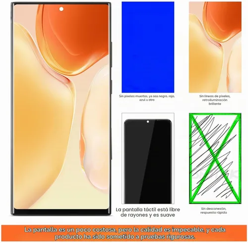 Vista 6 de INCELL - Pantalla de repuesto para Samsung Galaxy S23 Ultra LCD S918B SM-S918U LCD digitalizador táctil negro con marco