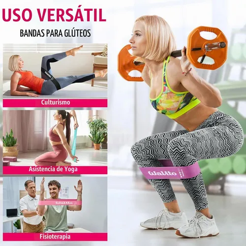Vista 5 de Fabric Resistance Bands for Working Out - Booty Bands for Legs -Glutes Training for Women and Men - Exercise Bands for Squats, Yoga, Physical