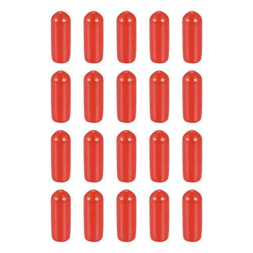 Vista 15 de DMiotech Paquete de 20 protectores de rosca de tornillo rojo de 1/2 pulgada de identificación, tapas de goma para pernos de tornillo, tubería