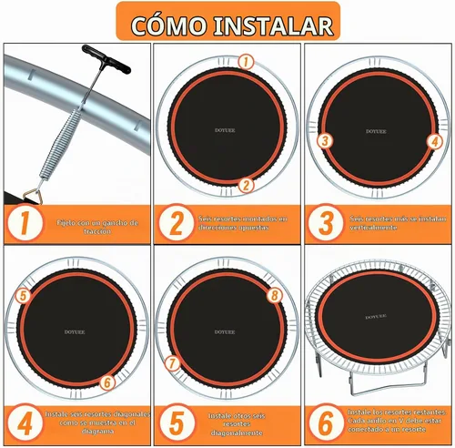 Vista 8 de Repuesto de alfombrilla de trampolín: se adapta a marco de tramplina de 15 pies con anillos 96/108 para elegir, se adapta a resortes de 5.3 a 8.5