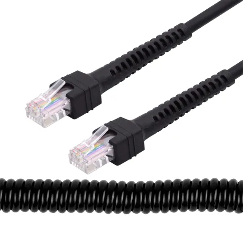 Vista 9 de cablecc Estiramiento en espiral RJ45 Cat6 8P8C UTP macho a macho Cable LAN Ethernet Red Patch Cord 39.4 in
