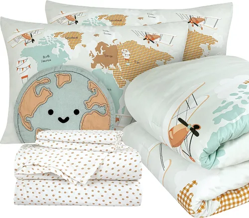 Vista 21 de ROYALE LINENS BIAB - Juego de ropa de cama estampada, 100% microfibra ultrasuave, 1 edredón y 1 funda de almohada estándar, tamaño Twin XL, ropa