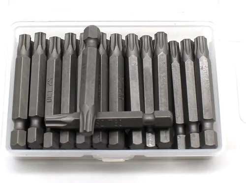Vista 33 de TMAX Juego de puntas de destornillador de cabeza de estrella T6 Torx de 25 piezas, acero S2 de 6 puntos T-6 puntas de inserción de destornillador
