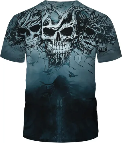 Vista 2 de Camiseta de manga corta con estampado de calavera para hombre