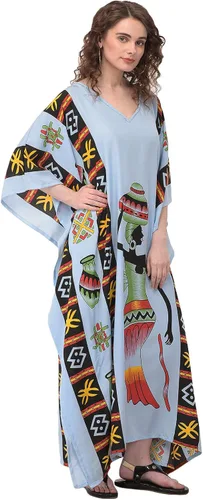 Vista 2 de Gypsie Blu Long Caftan for Women Plus Size Beach Cover Up Casual Kaftan Maxi Gown Dress Loungewear House Dresses for Summer