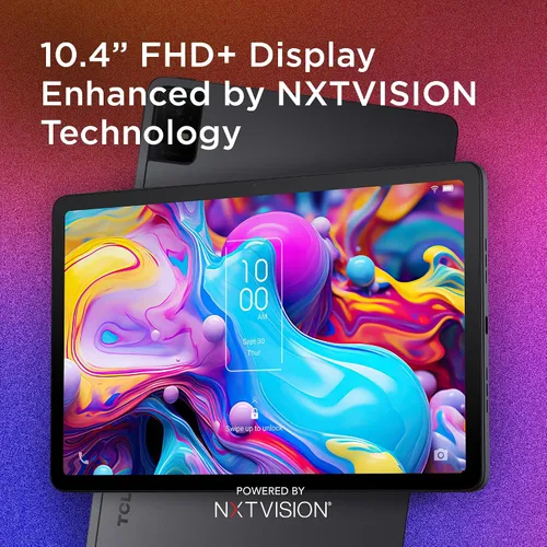 Vista 2 de TCL TAB 10 Gen 2, tableta Android Wi-Fi de 10.4 pulgadas, 128 GB, pantalla Full HD 2K, batería de 6000 mAh, Android 13, diseño delgado, versión
