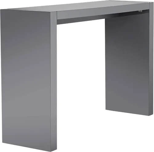 Vista 6 de Jessa - Mesa rectangular de barra rectangular minimalista gris brillante, de 60 x 18 pulgadas, para sala de estar, dormitorio, mesita de noche