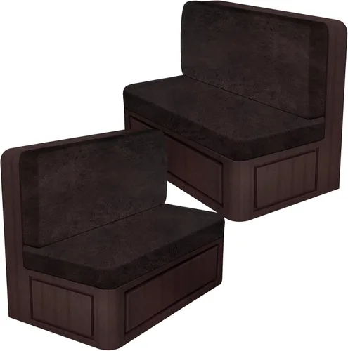 Vista 24 de ANARACHON Fundas de cojín elásticas con aspecto de cuero para caravana, fundas de cojín para asiento de cabina de caravana