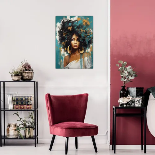 Vista 296 de Arte de pared afroamericano, decoración de rey y reina bailarín negro para sala de estar, arte de pareja de amor negro para dormitorio, lienzo