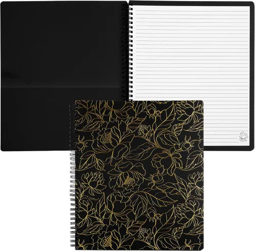 Vista 26 de Steel Mill & Co - Lindo cuaderno de espiral grande con rayas universitarias, 11 x 9.5 pulgadas con tapa dura duradera y 160 páginas forradas, puntos