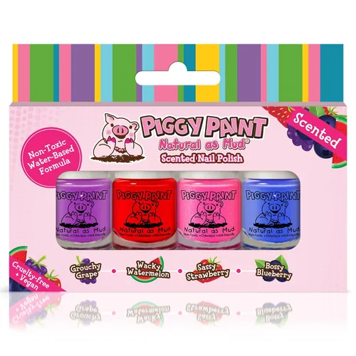 Vista 19 de Piggy Paint 4 Esmaltes Neón Set de Caja (¡Bonificación: ¡Resplandor Blacklight!)