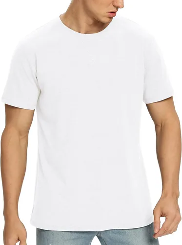 Vista 23 de NITAGUT Camiseta clásica de algodón para hombre con cuello redondo