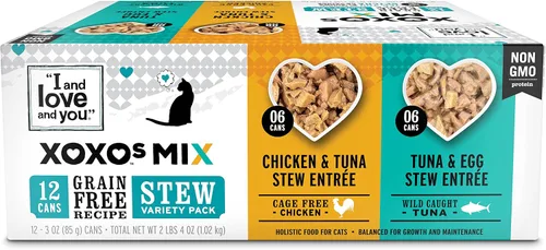 Vista 9 de I and love and you XOXOs - Alimento húmedo para gatos, pollo + paté de atún, sin granos, sin relleno, paquete de 24 latas de 3 onzas