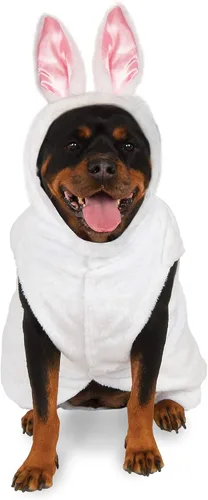 Vista 6 de Abrigo estilo conejo con capucha para perros grandes, talla XXL, XL, Blanco