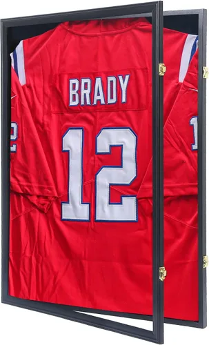 Vista 11 de Grintus Vitrina grande con marco de jersey, caja de sombra de jersey con protección UV, acrílico y colgador para béisbol, baloncesto, fútbol